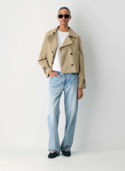 Aritzia - cropped trench coat - Tan