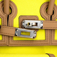 Hermes - Limited Edition Birkin Cargo 25 Jaune Citron (9N) Chai (0M) Canvas