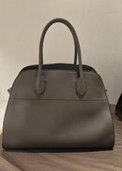 The row - margaux size 12 - Grained leather - mid grey