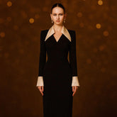 Mash X Allure - C2623 long sleeve black dress 3/4