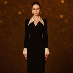 Mash X Allure - C2623 long sleeve black dress 3/4