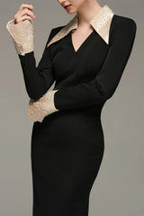Mash X Allure - C2623 long sleeve black dress 3/4