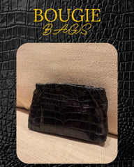 Bougie Bags - the real crocodile 🐊 - clutch/ cross - black with strap