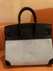 Hermes - Birkin 25 Toile H Canvas-Swift Ardoise