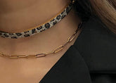 EF- leopard choker diamond & Gold