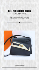 Hermes - kelly desordre Black Epsom GHW