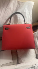 Hermes - vintage kelly 25 - rose azallae / gris