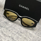Chanel - Cat Eye Sunglasses - Black White Beige - Chanel Eyewear