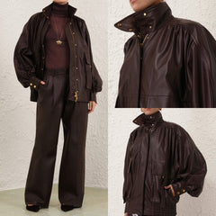 Zimmermann - dark briwn leather jacket