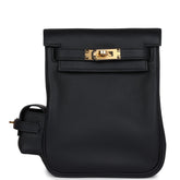 Hermes - Mini Kelly Jump Backpack Black Gold Hardware