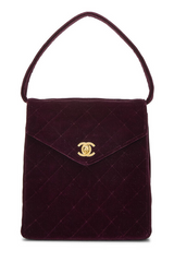 Chanel - Purple Velvet Envelope Flap Bag