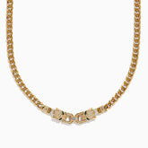 EF - Signature Yellow Gold Diamond and Emerald Panther Necklace