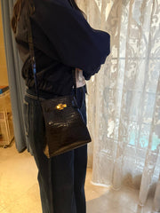 Hermes - vintage crocodile so kelly sport - black Gold HW