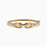 EF - Signature Yellow Gold Multi Sapphire and Diamond Panther Bangle