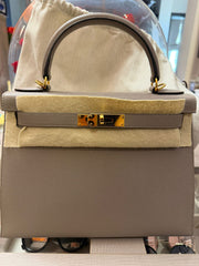 Hermes - kelly 28 Gris Asphalt ghw