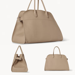 The row - Margaux size 15 - dark taupe - grained leather