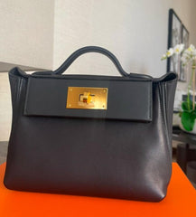 Hermes - mini 24/24 black swift - gold HW