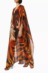 skims x roberto cavalli -Long Kaftan in Chiffon - Tiger