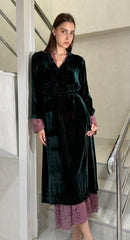 Nofia X Mash - pink lace velvet kaftan