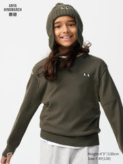 Uniqlo X Anya hindmarch kids - 100% Merino Crew Neck Jumper - olive