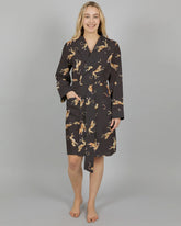 MASH X Woodstocklaundry- WOMENS WOVEN GOWN JUMPING CHEETAH