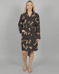 MASH X Woodstocklaundry- WOMENS WOVEN GOWN JUMPING CHEETAH