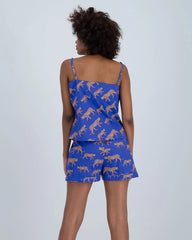 MASH X Woodstocklaundry - WOMENS CAMISOLE PYJAMAS SET BLUE CHEETAHS