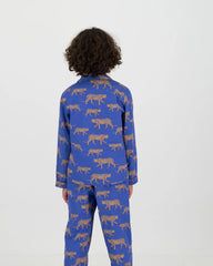 MASH X Woodstocklaundry - BOYS LONG PYJAMAS SET BLUE CHEETAHS