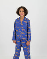 MASH X Woodstocklaundry - BOYS LONG PYJAMAS SET BLUE CHEETAHS