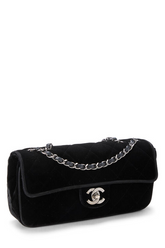 Chanel - Black Velvet East West Flap Medium