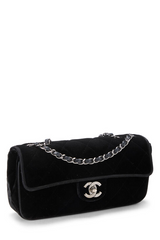 Chanel - Black Velvet East West Flap Medium