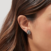 EF- Yellow Gold Espresso, Black and White Diamond Earrings leopard 🐆