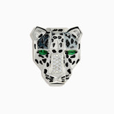 EF - Signature Silver Diamond and Emerald Panther Pin