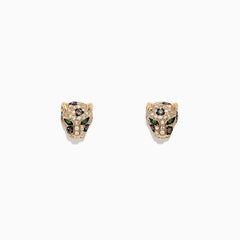 EF - Signature Yellow Gold Diamond Panther Stud Earrings