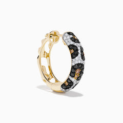 EF - Signature Gold Black, Espresso and White Diamond Panther Print Earrings