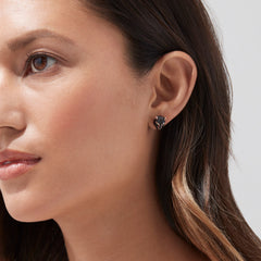 EF - Signature Rose Gold Black Diamond & Emerald Earrings