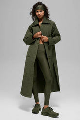 Alo yoga - Quilted Skyline Long Coat - Green olive