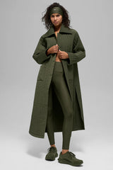 Alo yoga - Quilted Skyline Long Coat - Green olive