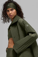 Alo yoga - Quilted Skyline Long Coat - Green olive