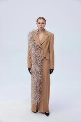 Mash X allure - FEATHER JACKET & TROUSER SET - Mocha