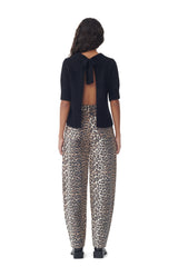 Ganni - LEOPARD DENIM STARY JEANS
