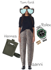 Ganni - LEOPARD DENIM STARY JEANS