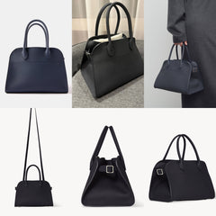 The row - margaux dark navy - calfskin leather