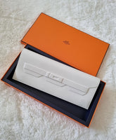 Hermes - Shadow Kelly Clutch - white