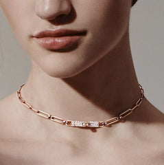 Hermes - kelly gold diamond choker