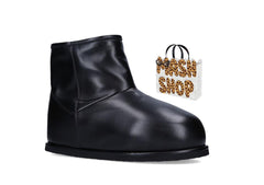 Amina Muaddi - platform ugg - leather black