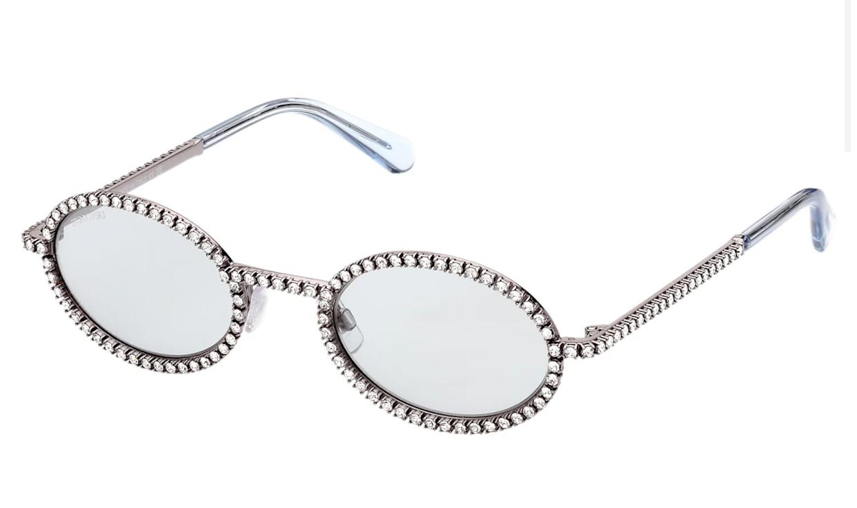 Swarovski - oval crystal sunglasses - blue