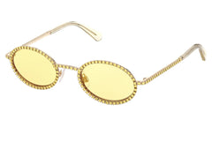Swarovski - oval crystal sunglasses - yellow