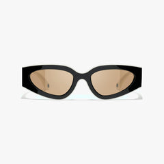 Chanel - Cat Eye Sunglasses - Black White Beige - Chanel Eyewear