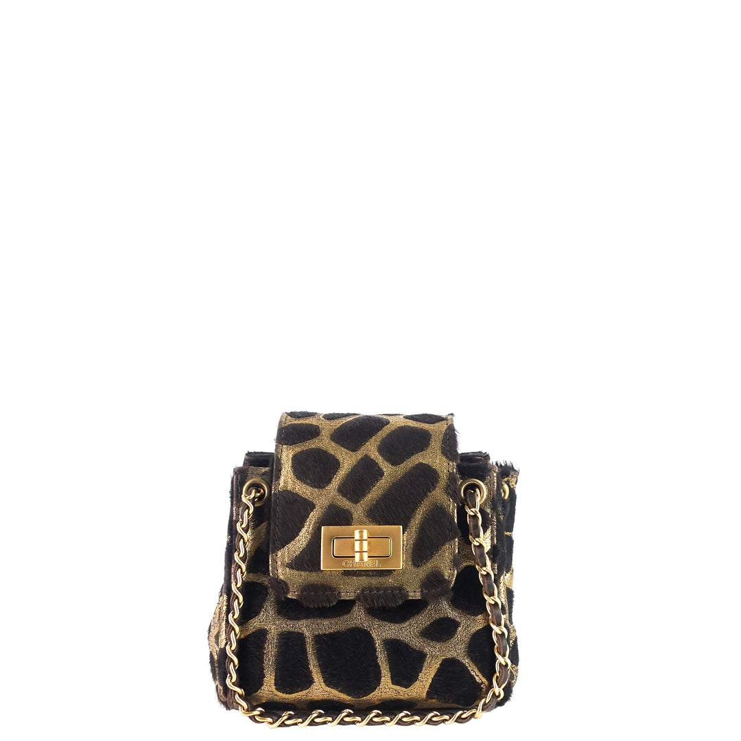 Chanel - pony hair mini cross bag  - animal print
